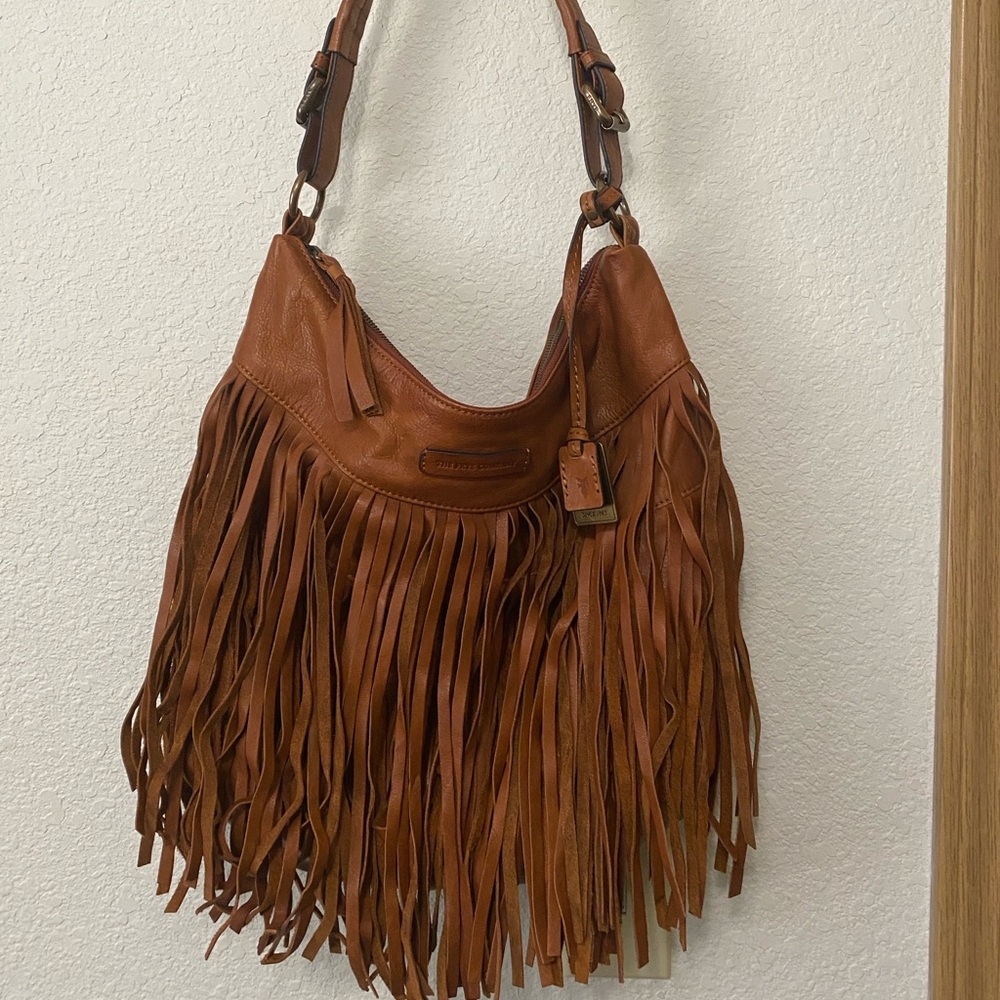 Frye Brown Fringe Heidi Fringe Hobo-Shoulder Bag